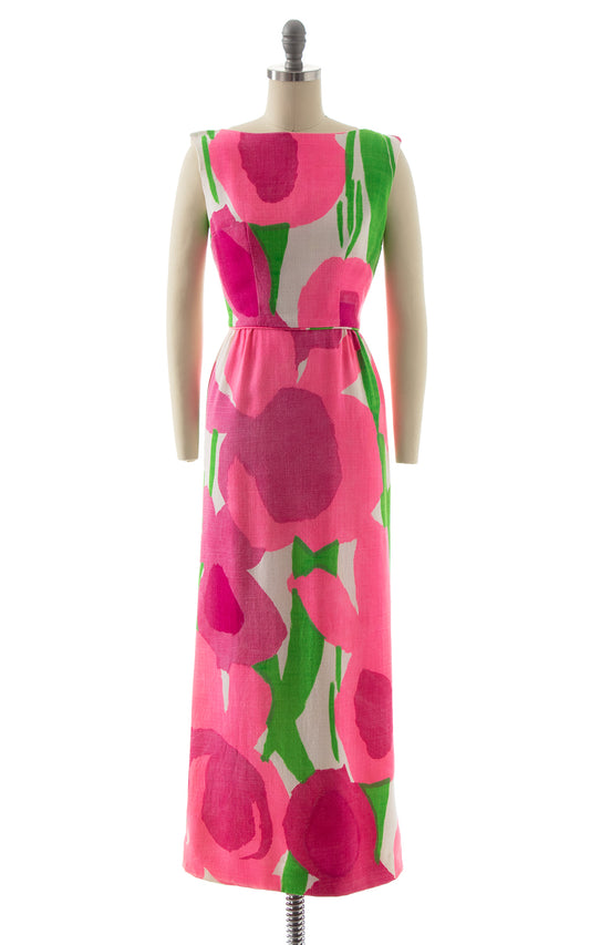 1960s Oversized Floral Maxi Dress | x-small