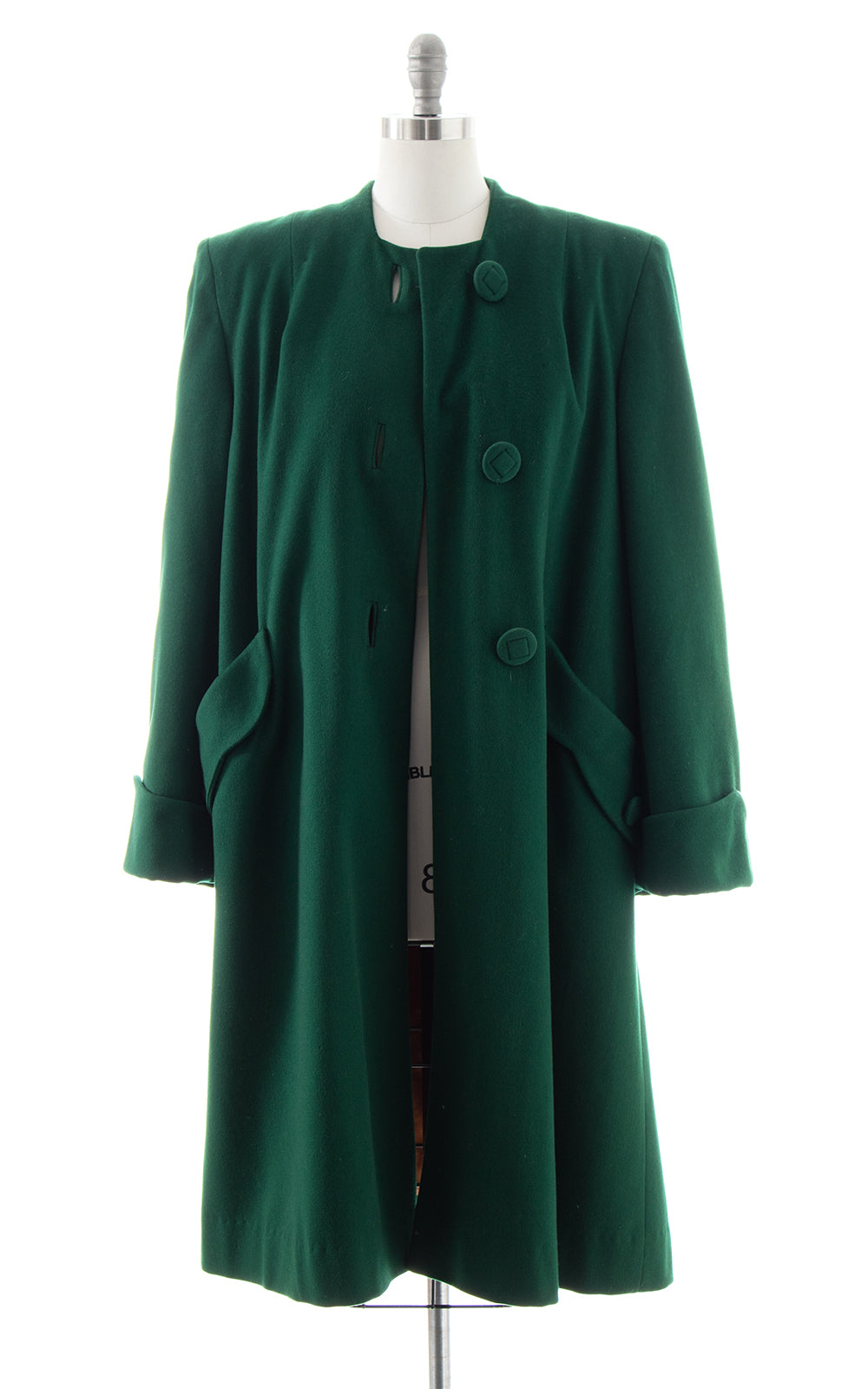 1940s Forest Green Wool Coat | large