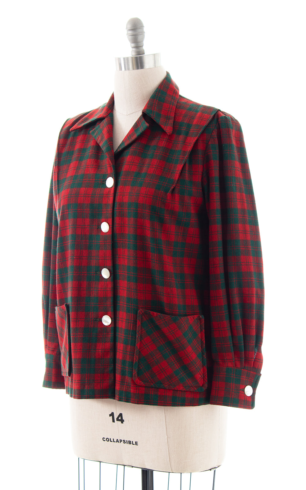 1940s Tartan Wool 49er Jacket | x-large