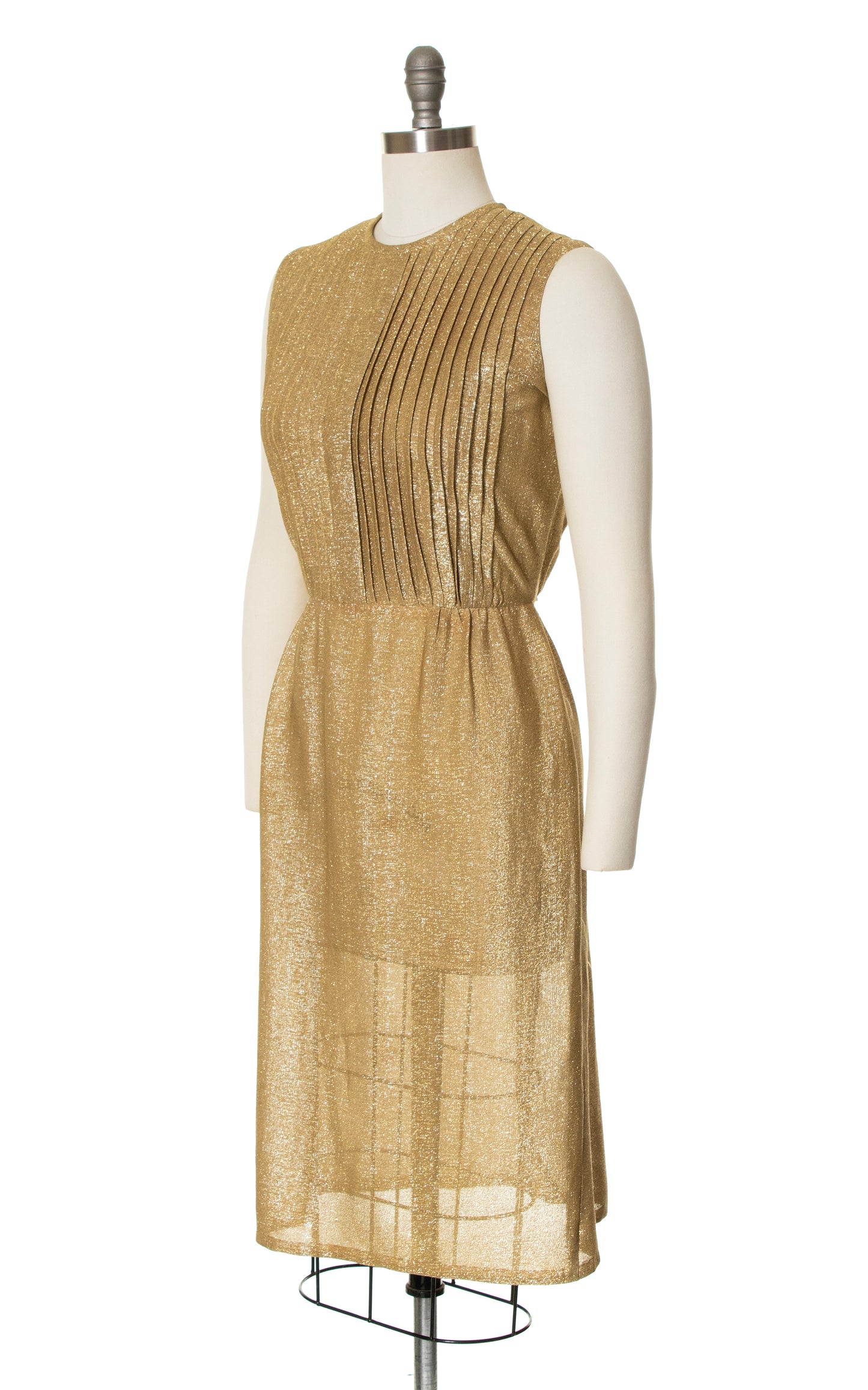 Vintage 1950s 50s 60s 1960s Metallic Gold Lurex Wiggle Dress Cocktail Party BirthdayLifeVintage