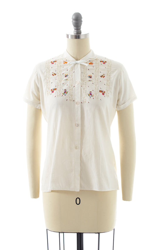 BLV x DEANNA || 1950s 1960s Latin American Embroidered Blouse | small