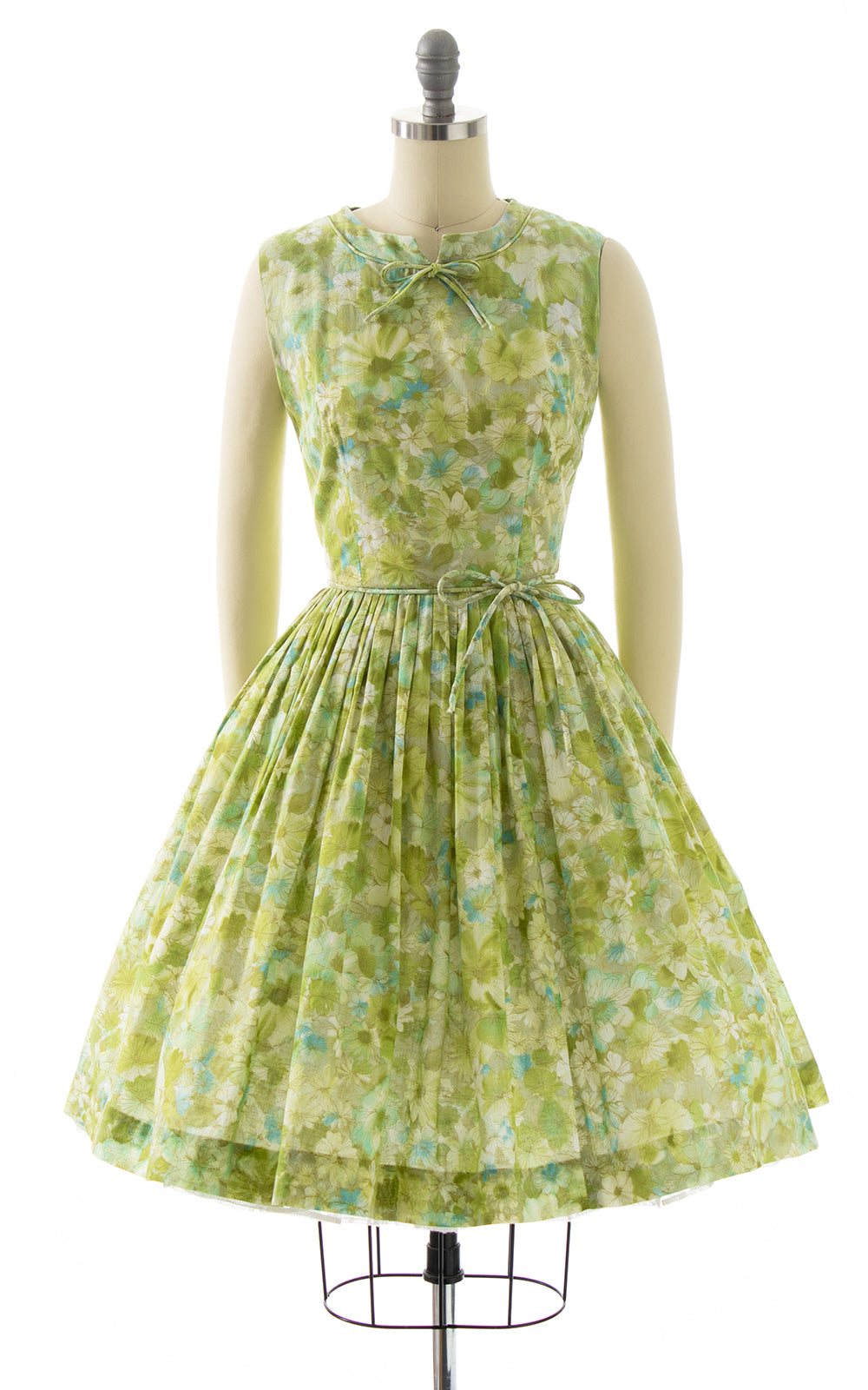 1950s 1960s Floral Cotton Voile Sundress | small
