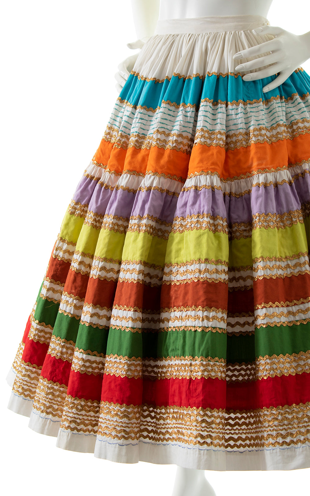 1950s Rainbow Striped Patio Circle Skirt BirthdayLifeVintage