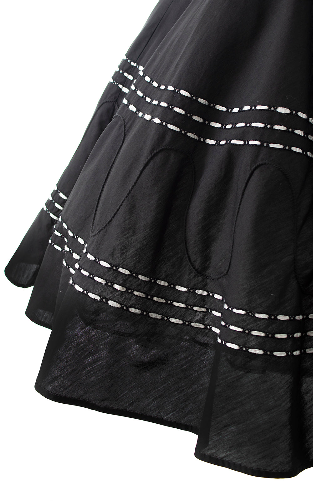 BLV x DEANNA || 1950s Ribbon Laced Cotton Skirt Set | x-small