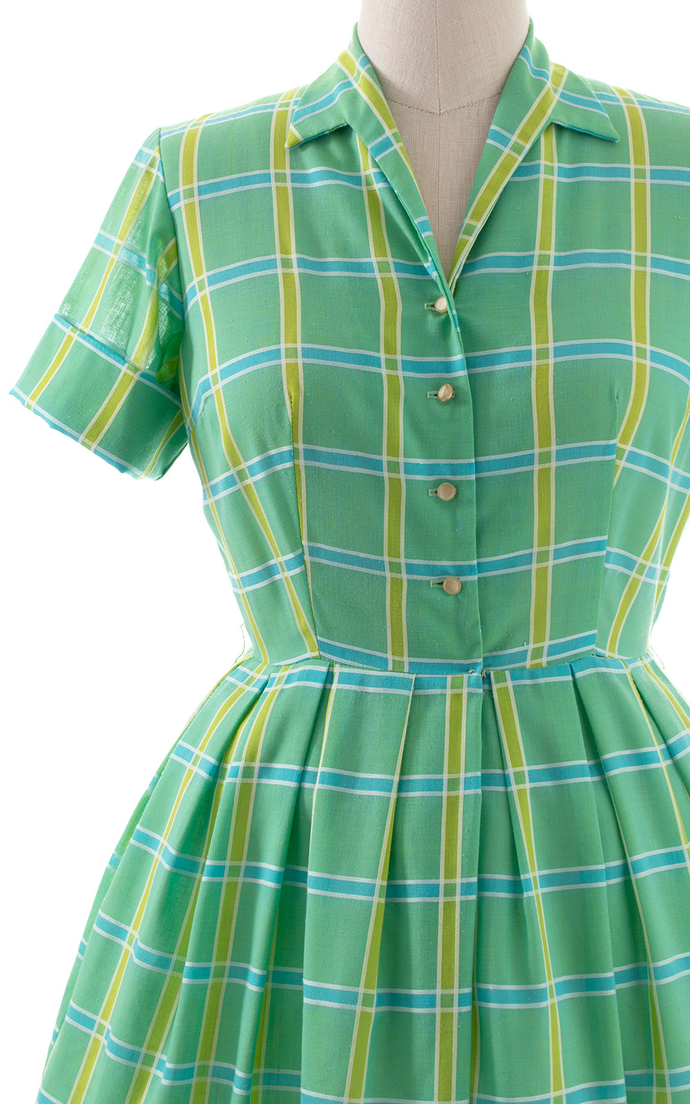 1960s Plaid Shirtwaist Dress | medium