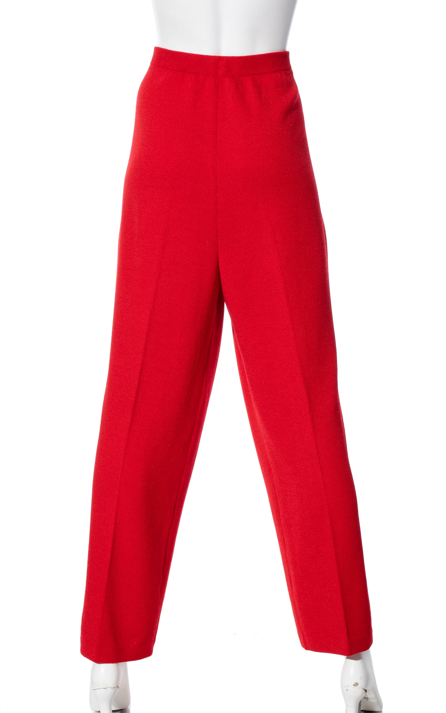 Vintage 80s 1980s ST. JOHN Red Knit Wool Pants High Waisted Trousers BirthdayLifeVintage