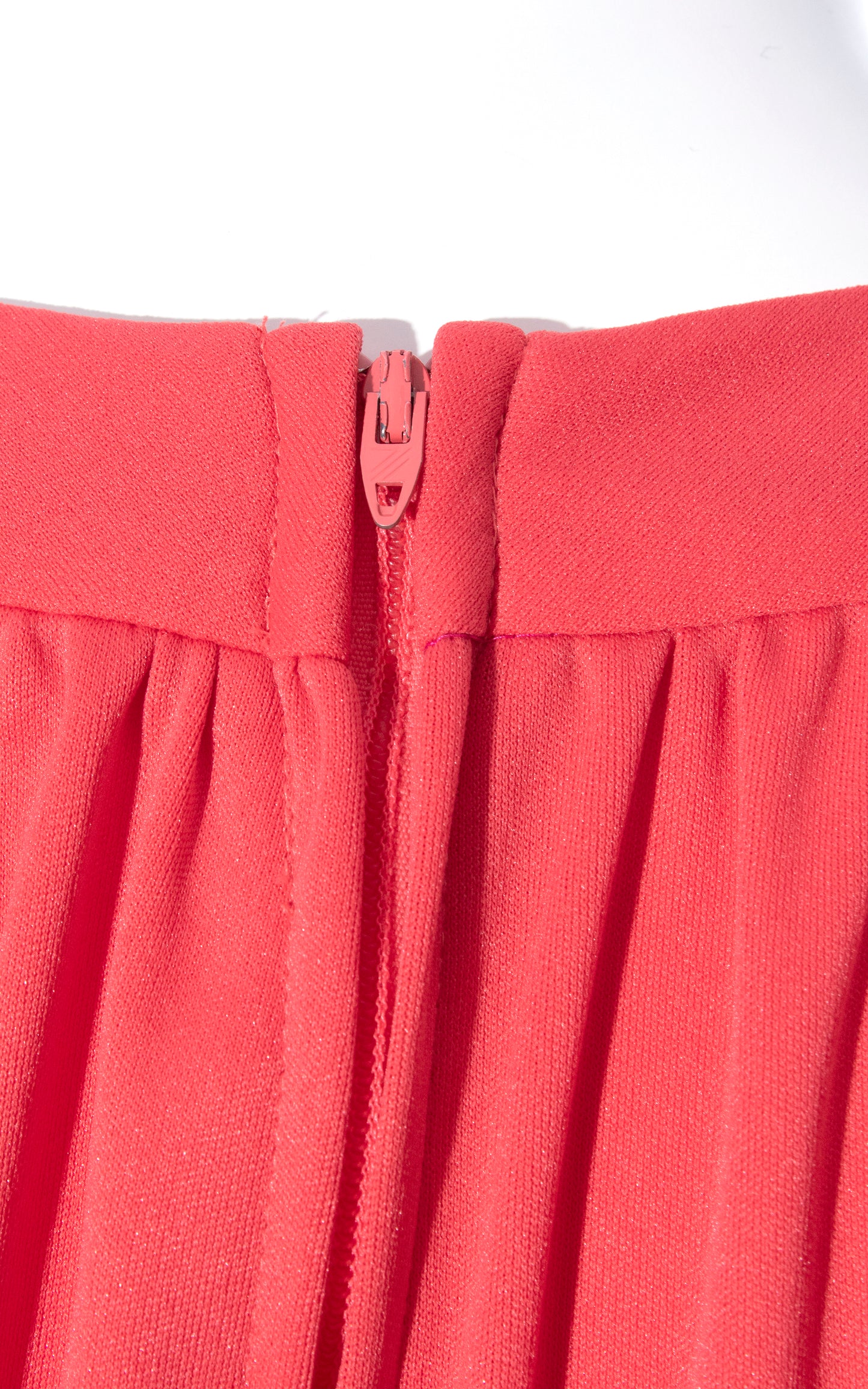 Vintage 70s 1970s Hot Salmon Pink Jersey Knit Wide Leg Jumpsuit Birthday Life Vintage