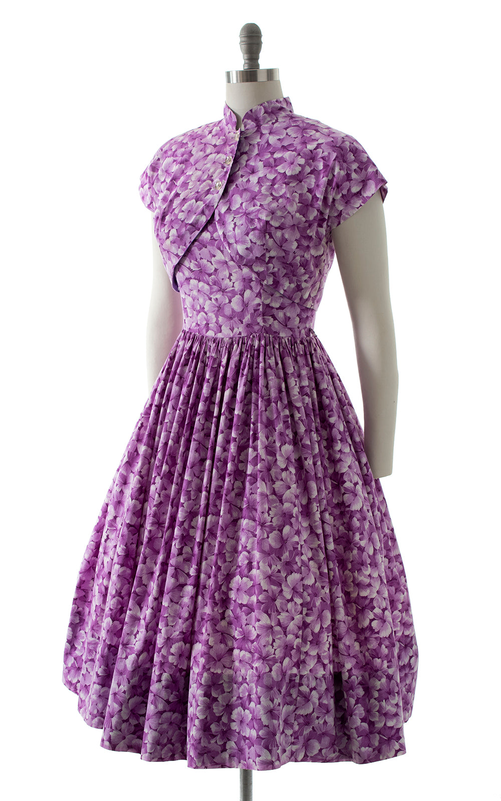 1950s Floral Cotton Sundress & Bolero Set BirthdayLifeVintage