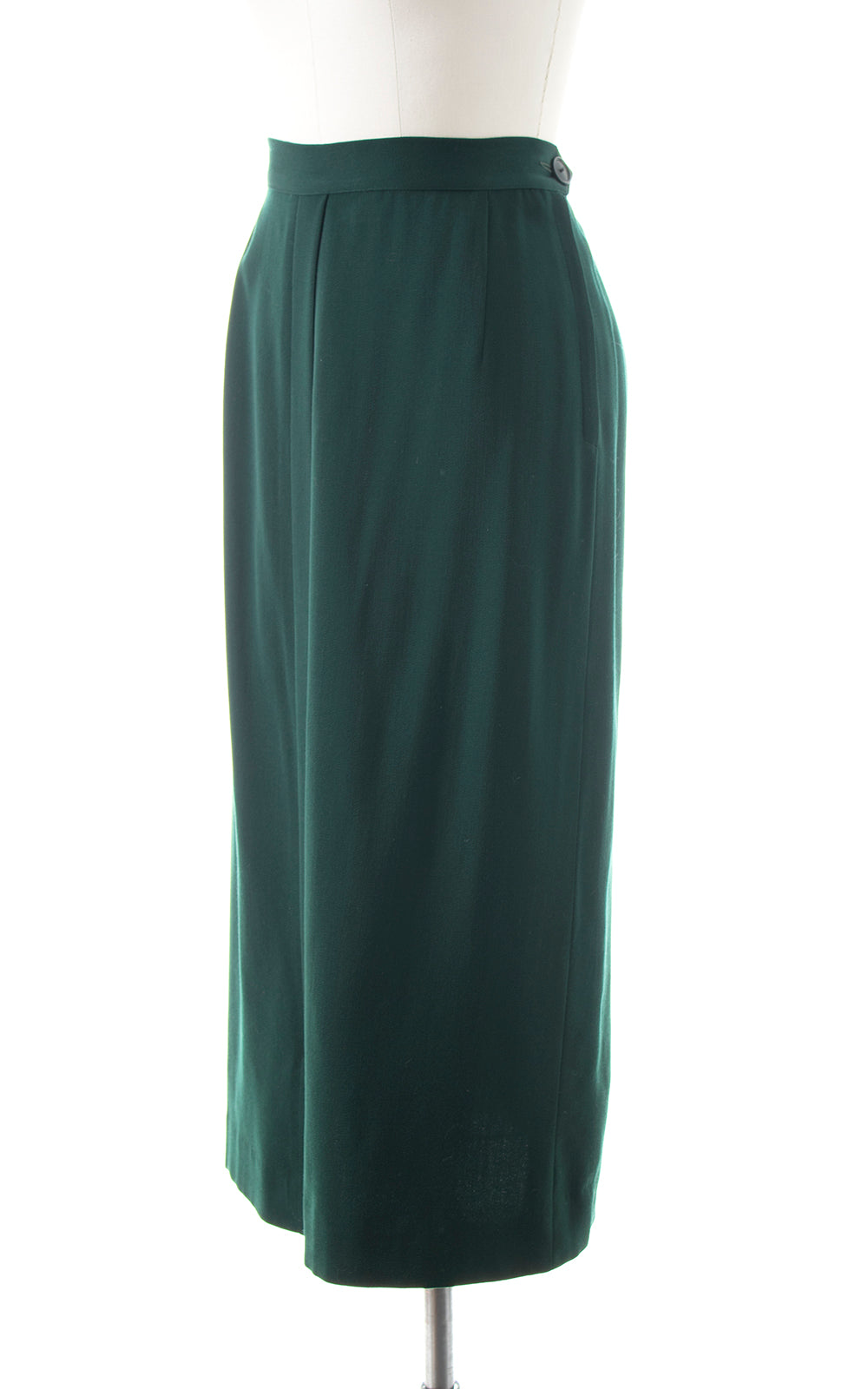 1940s Green Wool Gabardine Pencil Skirt | medium