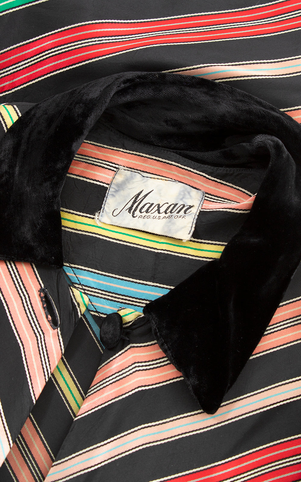 1940s MAXAN Striped Rayon Satin Blouse | medium/large