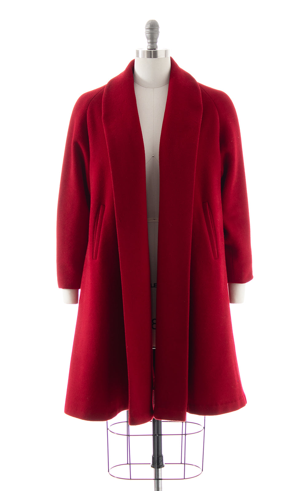 1950s Dark Red Wool Swing Coat | small/medium