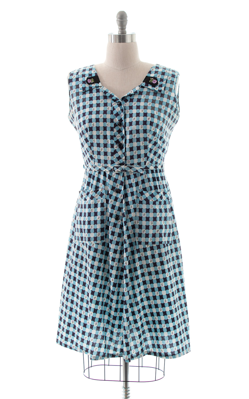 1940s Gingham Shirtwaist Sundress | x-large | BirthdayLifeVintage