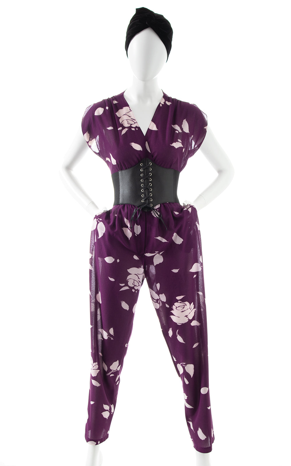 1970s 1980s Rose Print Jumpsuit | small/medium