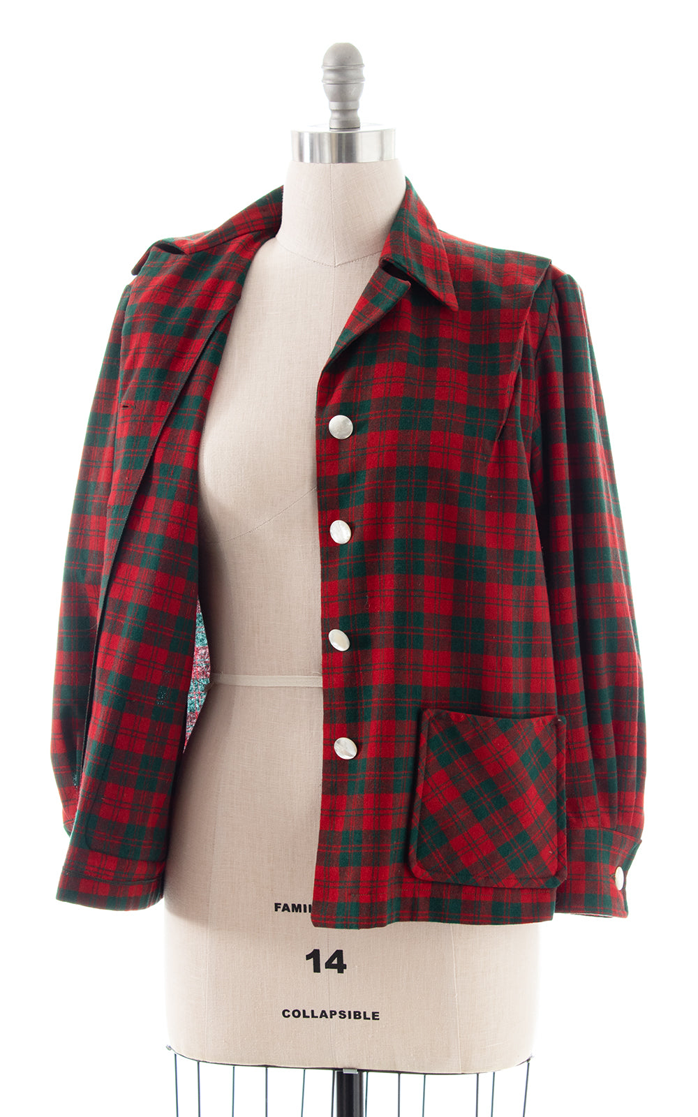 1940s Tartan Wool 49er Jacket | x-large