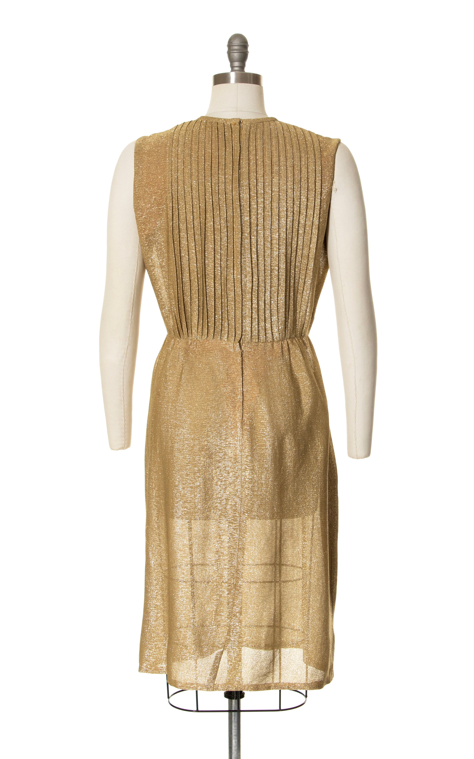 1960s Metallic Gold Lurex Wiggle Dress | medium Birthday Life Vintage 1960s Metallic Gold Lurex Wiggle Dress | medium Birthday Life Vintage