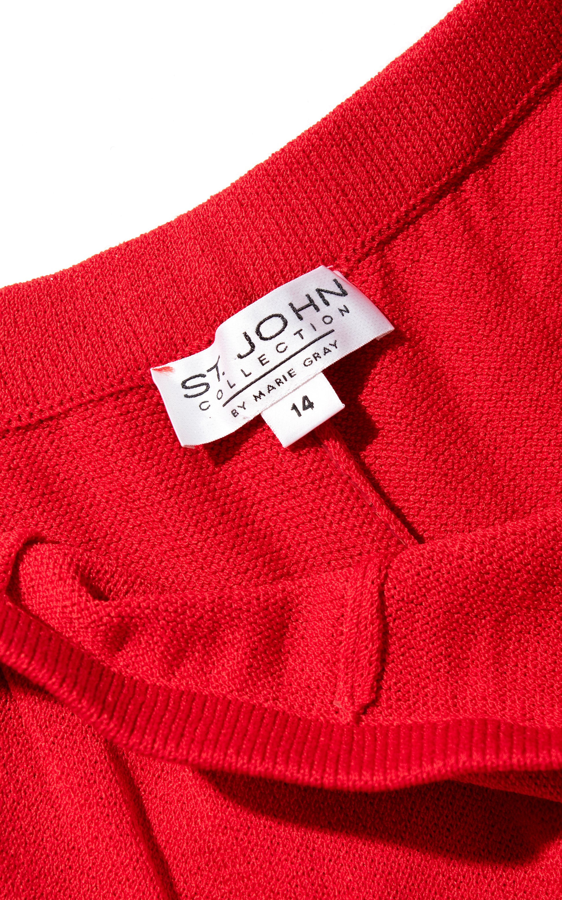 Vintage 80s 1980s ST. JOHN Red Knit Wool Pants High Waisted Trousers BirthdayLifeVintage
