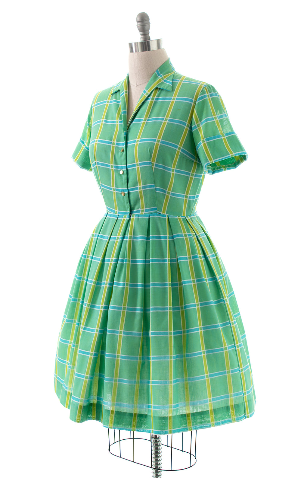 1960s Plaid Shirtwaist Dress | medium – Birthday Life Vintage