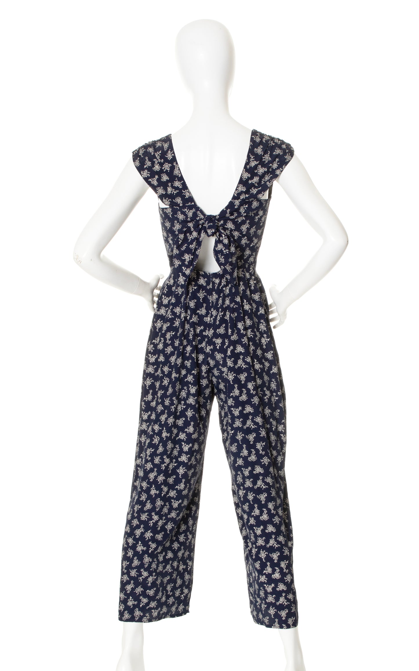 1990s Floral Tie Back Jumpsuit | small