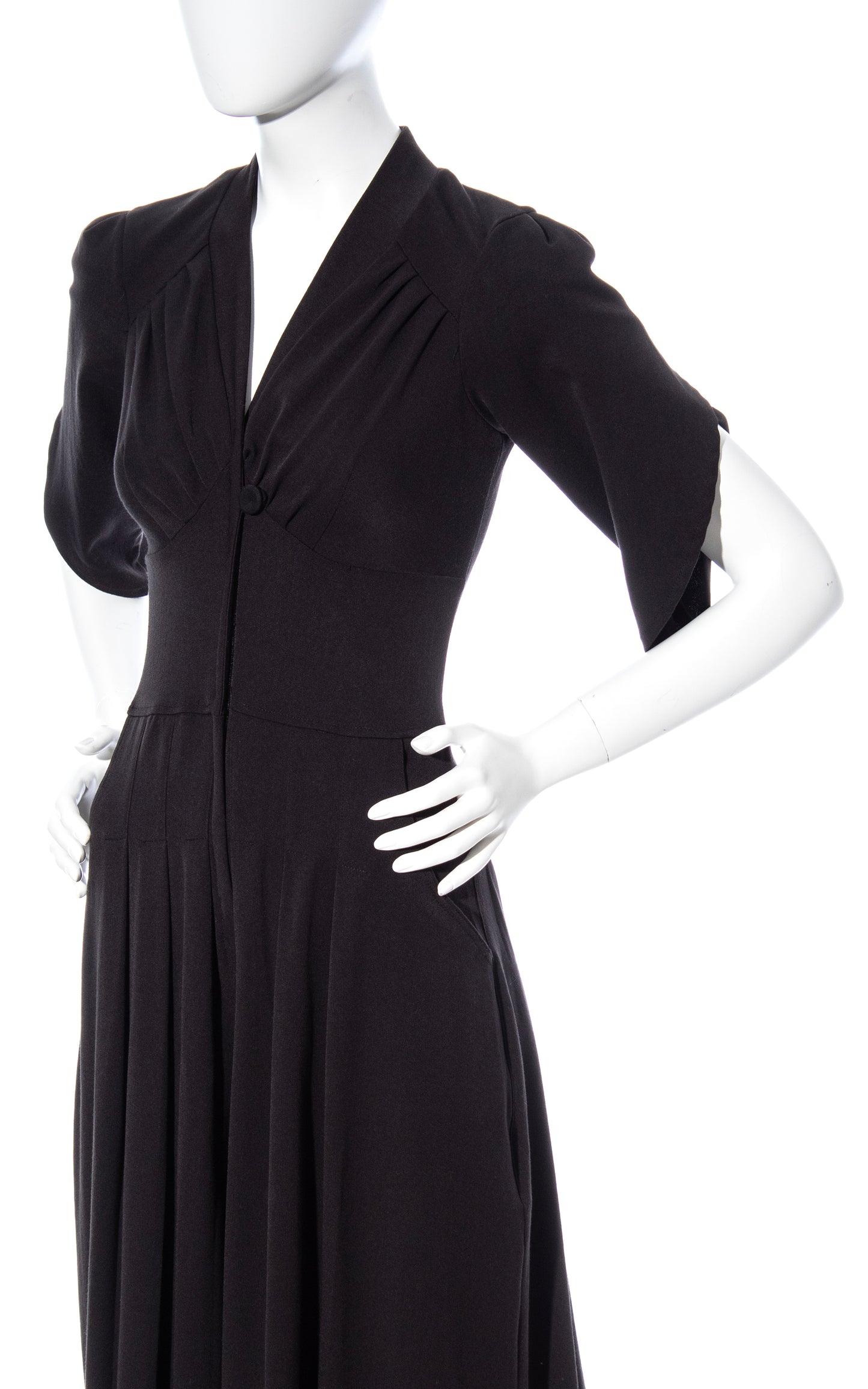 MODERN 1940s Style MISS CANDYFLOSS Black Wide Leg Palazzo Jumpsuit BirthdayLifeVintage