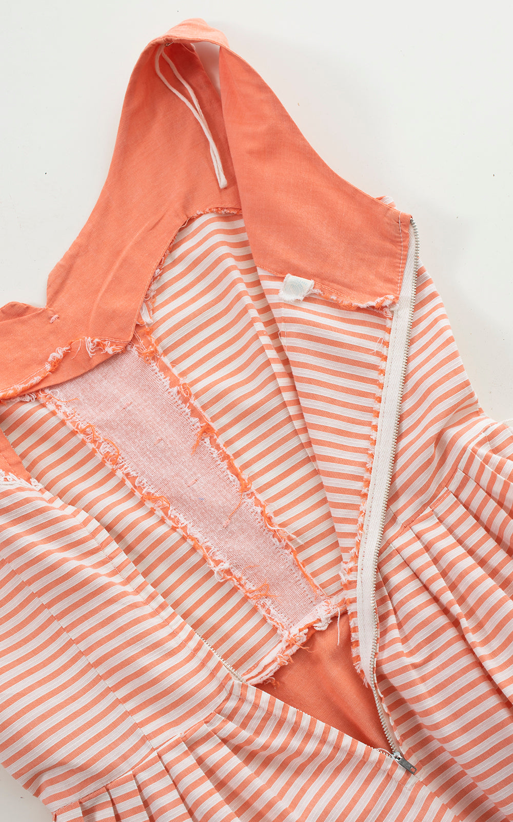 1950s Peach Striped Cotton Sundress | small