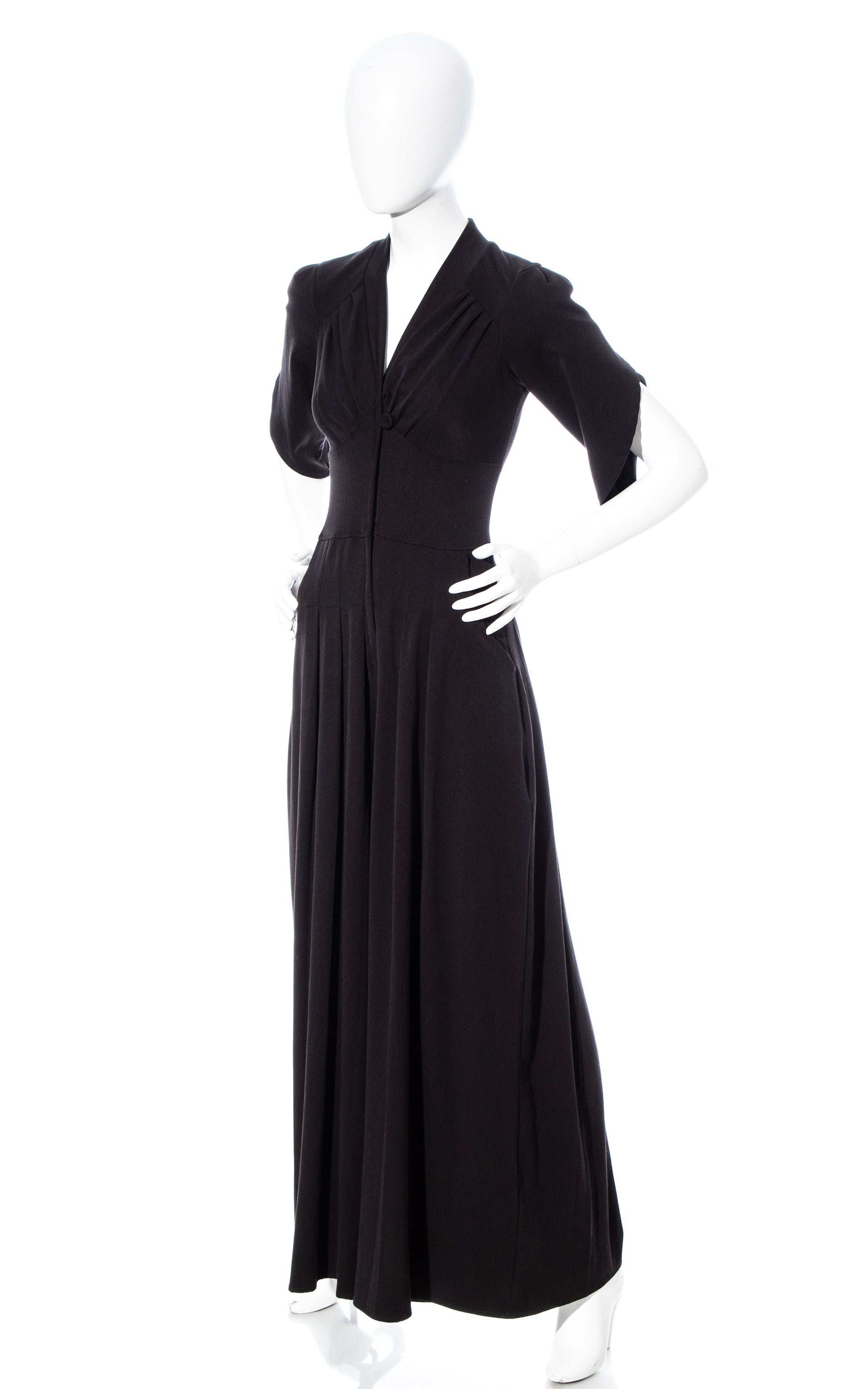 MODERN 1940s Style MISS CANDYFLOSS Black Wide Leg Palazzo Jumpsuit BirthdayLifeVintage