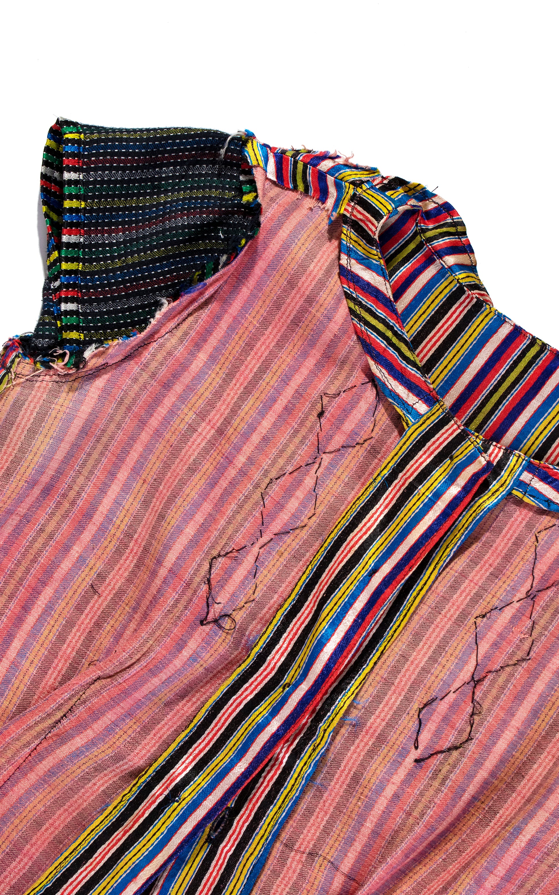 Vintage 30s 40s 1930s 1940s Rainbow Striped Satin Short Sleeve Art Deco Blouse Birthday Life Vintage