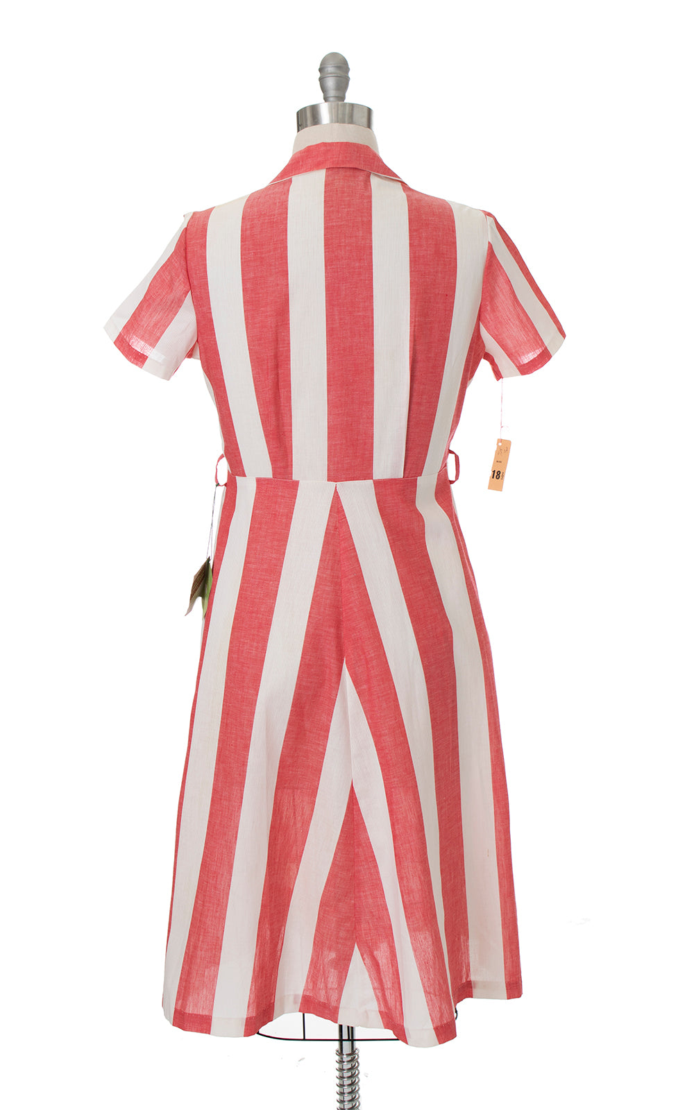 1940s DEADSTOCK Striped Cotton Shirtwaist Dress | large/x-large