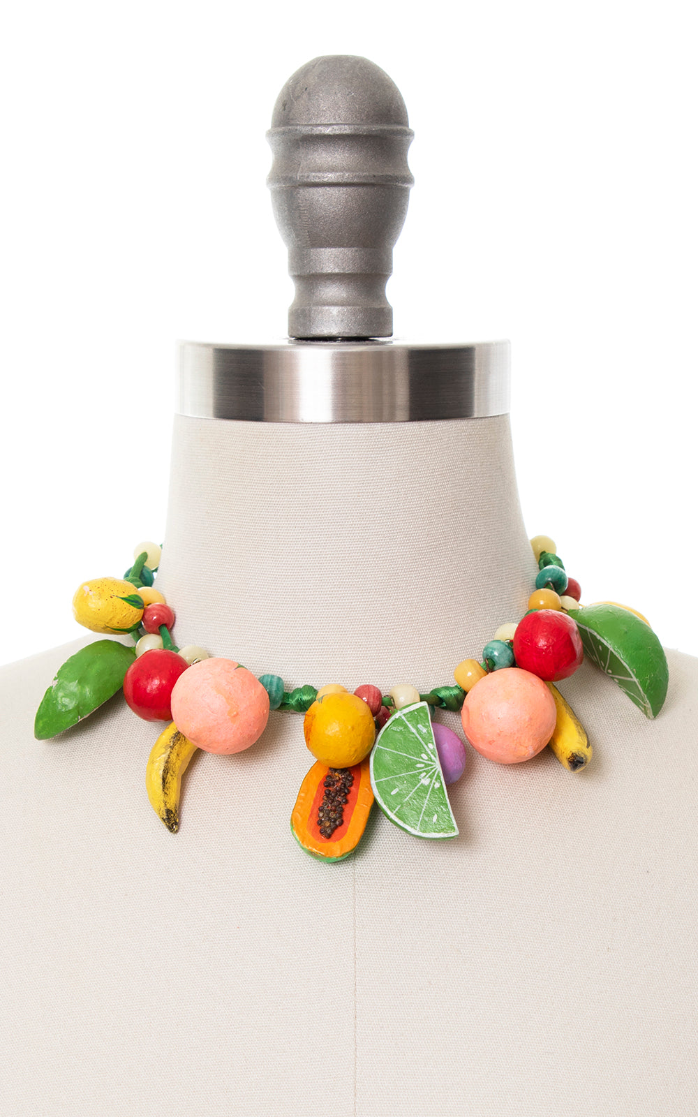 1980s Fruit Novelty Statement Necklace