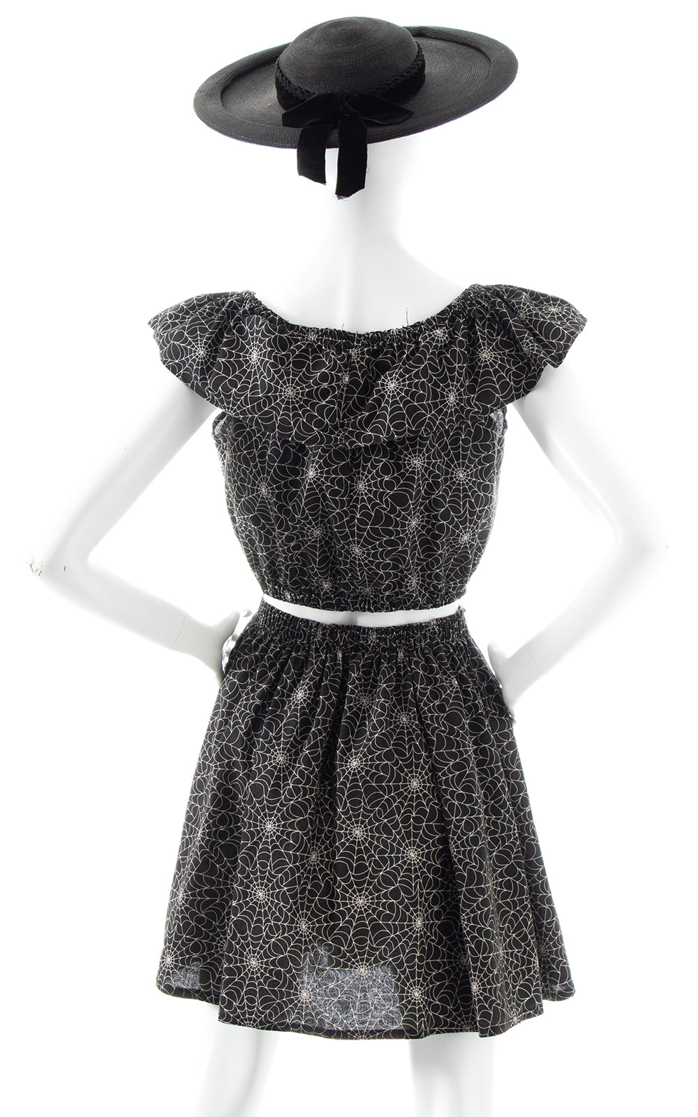 Modern 1940s Style Spiderweb Blouse & Skirt Set | x-small/small/medium