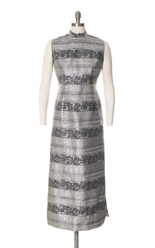 1960s Silver Lurex Maxi Gown | medium