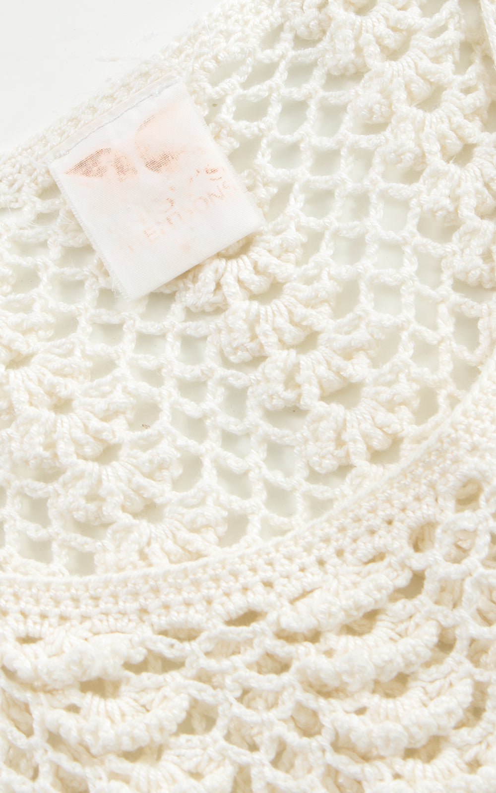 1970s Cream Crochet Dress