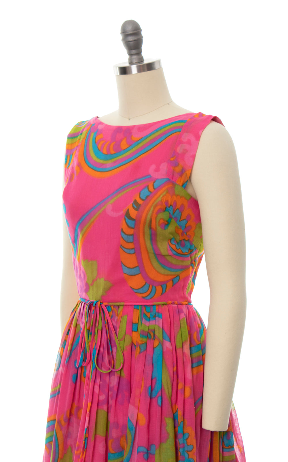 1960s Psychedelic Cotton Voile Sundress | x-small/small
