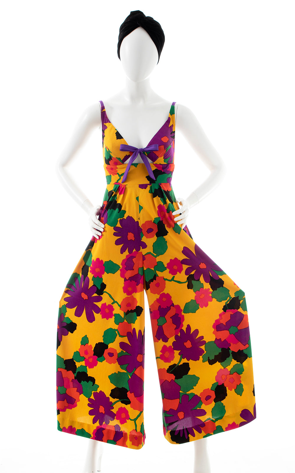 1960s 1970s COLE OF CALIFORNIA Floral Jumpsuit | x-small