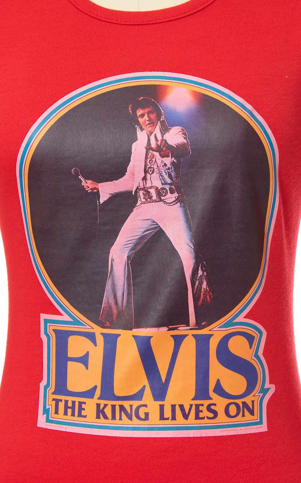 1970s Elvis Iron-On Transfer Long Sleeve Top | x-small