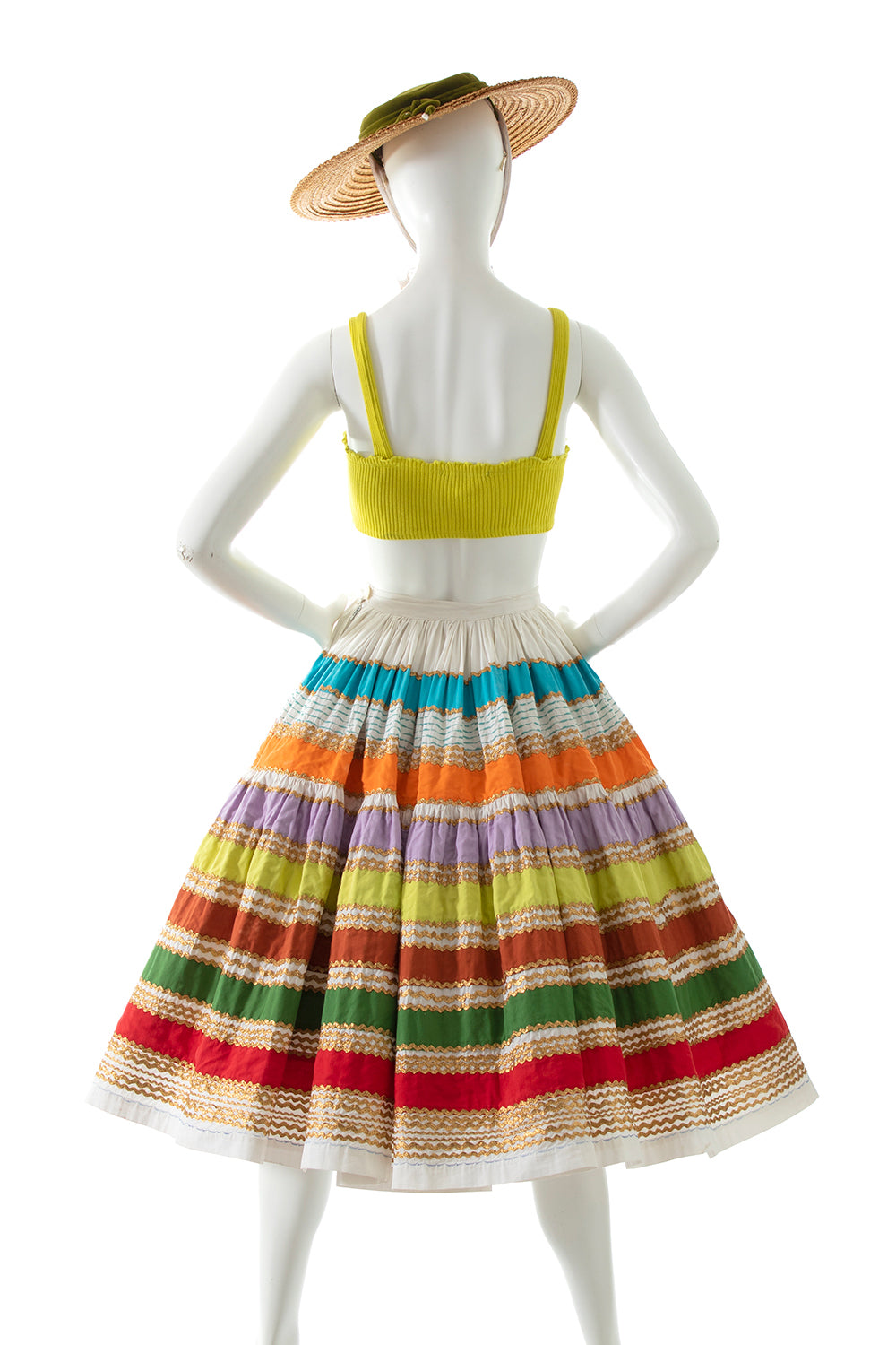 1950s Rainbow Striped Patio Circle Skirt BirthdayLifeVintage