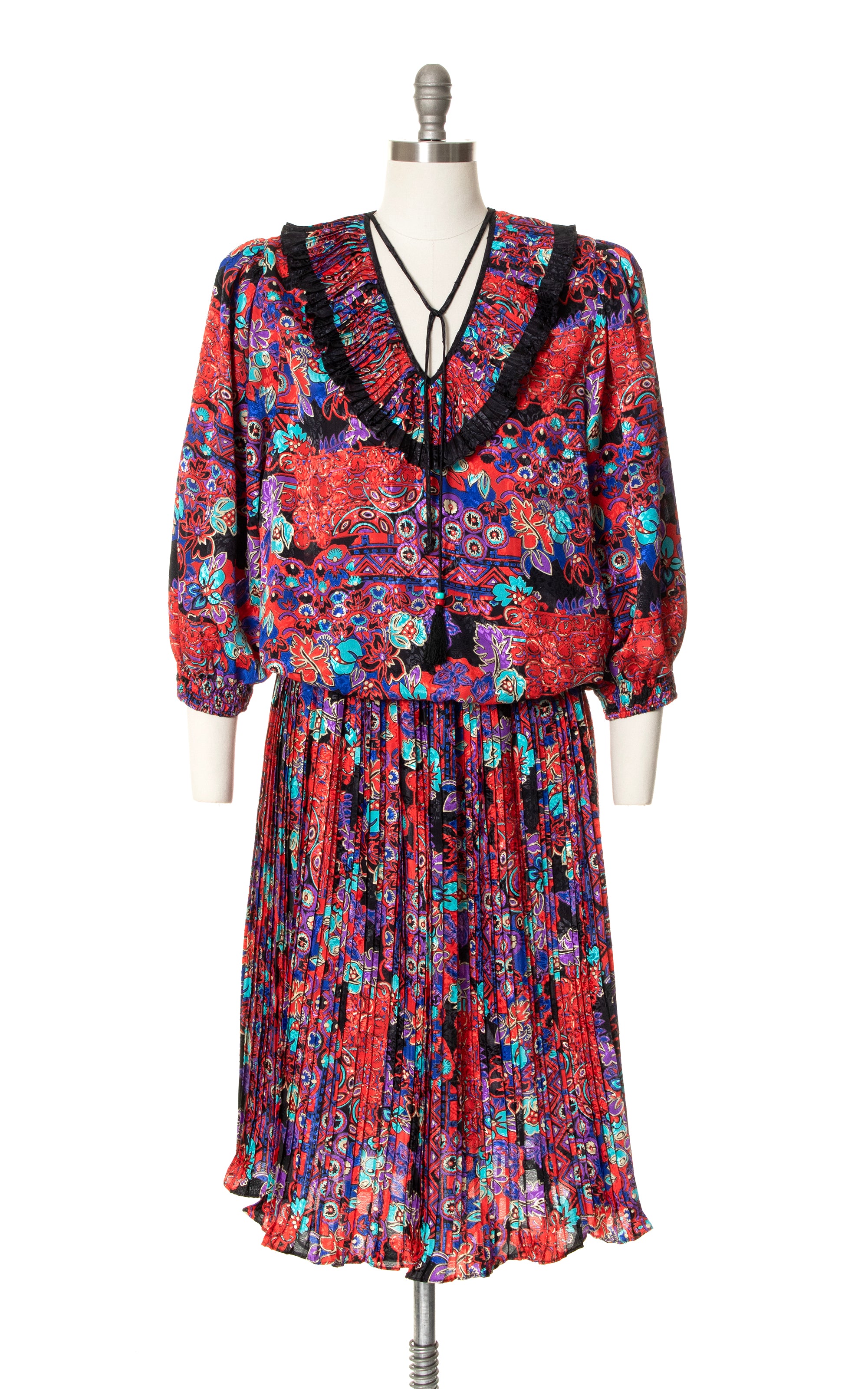 1980s DIANE FREIS Floral Georgette Dress | medium/large