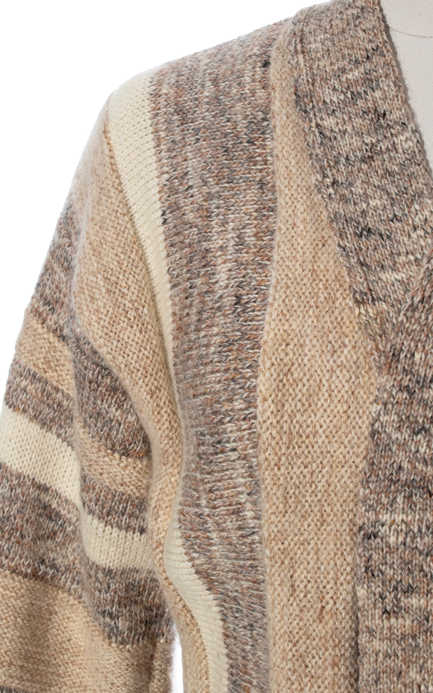 Vintage 70s 1970s Chunky Knit Wool Wide Sleeve Boho Sweater Coat BirthdayLifeVintage
