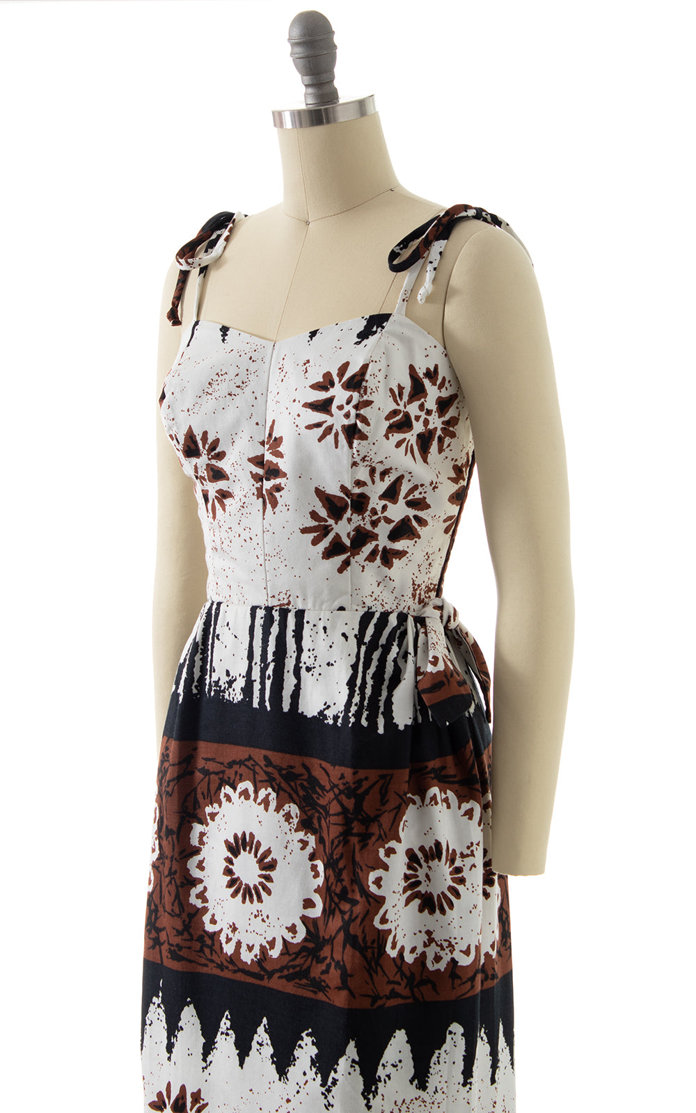1960s 1970s Tiki Sarong Maxi Dress BirthdayLifeVintage