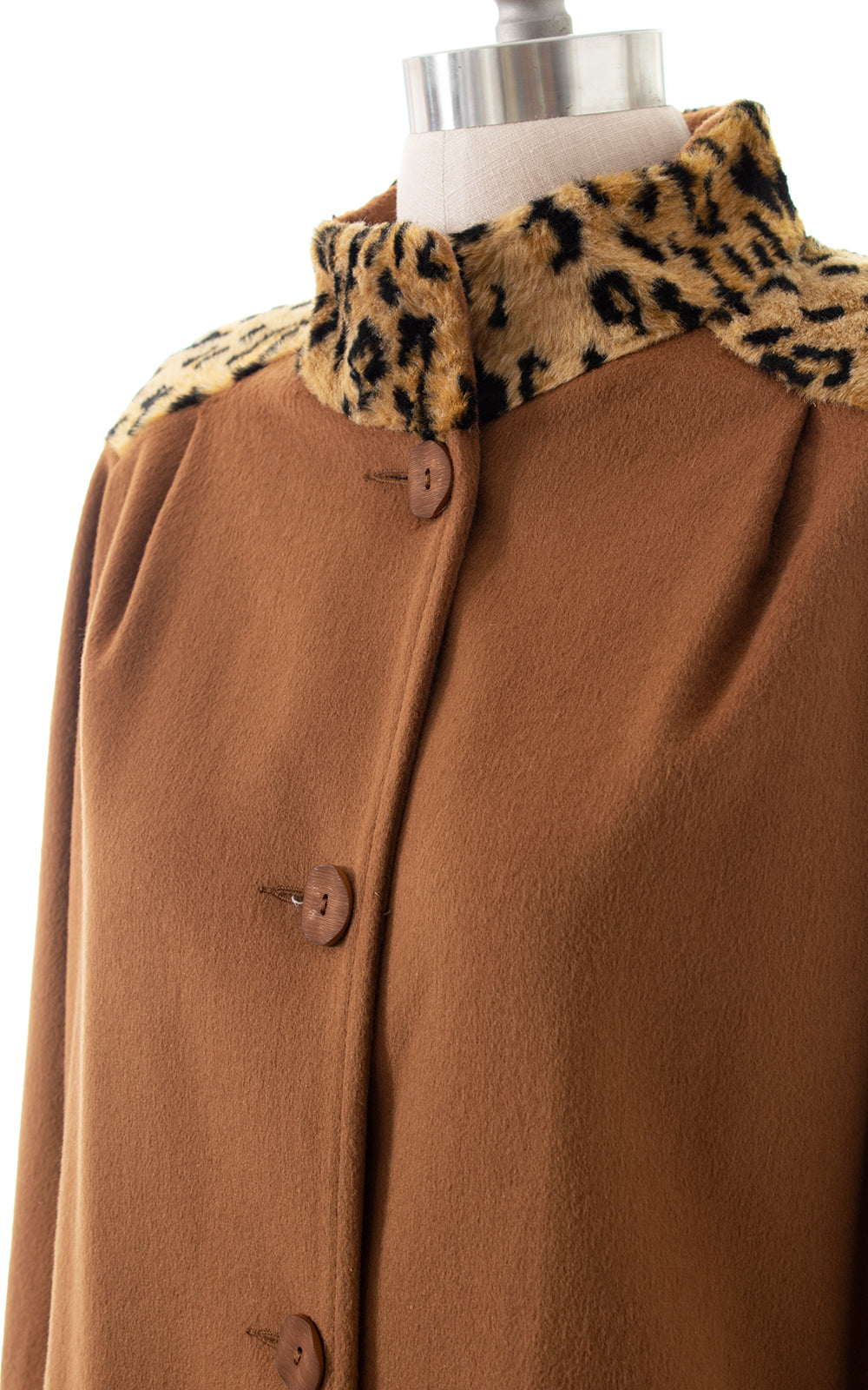 1980s does 1940s Leopard Faux Fur & Wool Coat | medium/large