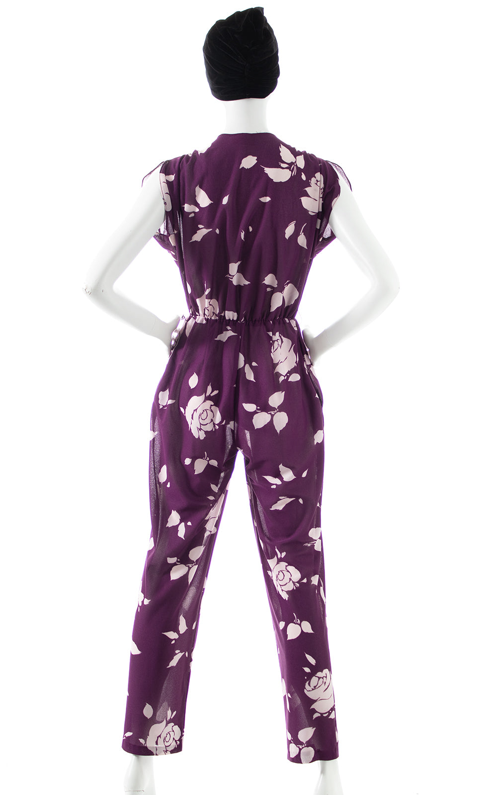 1970s 1980s Rose Print Jumpsuit | small/medium