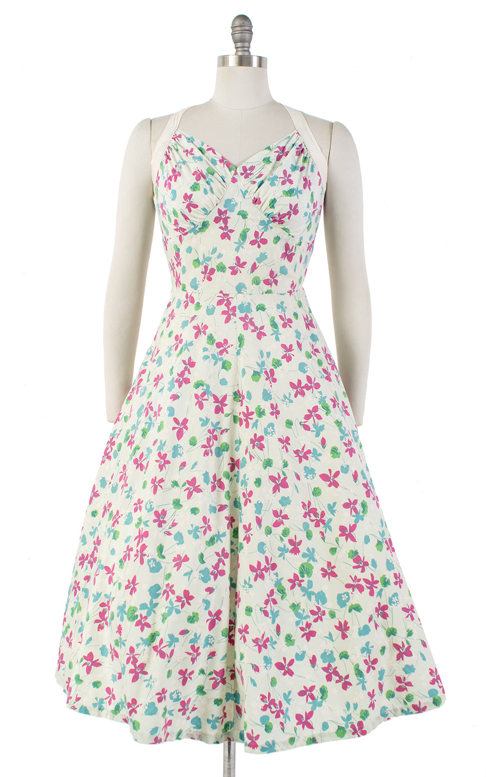 1950s Floral Halter Strap Cotton Sundress | small/medium – Birthday ...