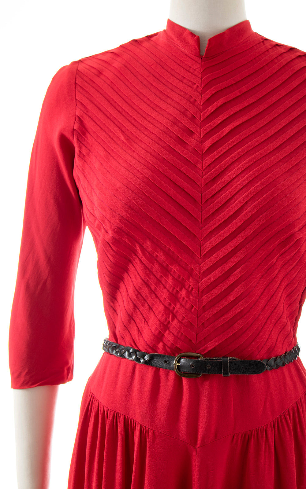 1940s Red Rayon Dress | medium