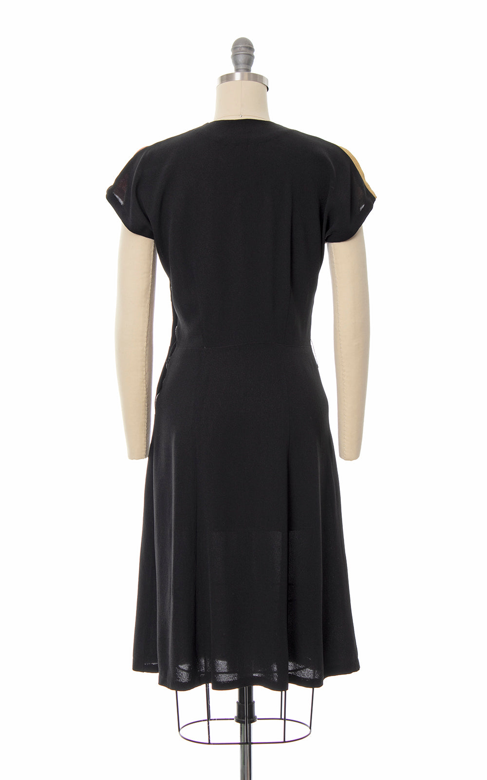 1940s Color Block Rayon Crepe Dress | small