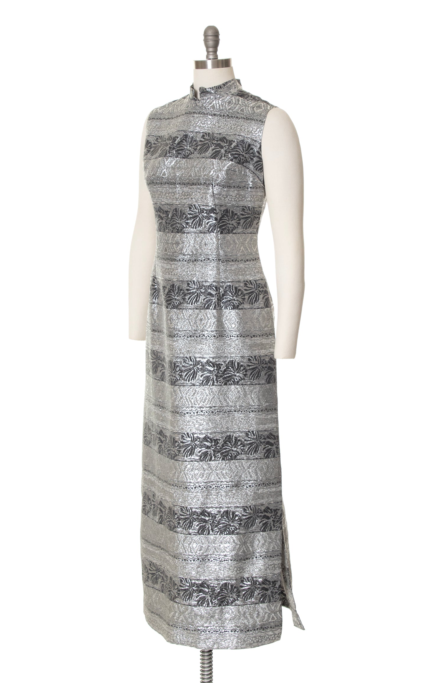 1960s Silver Lurex Maxi Gown | medium