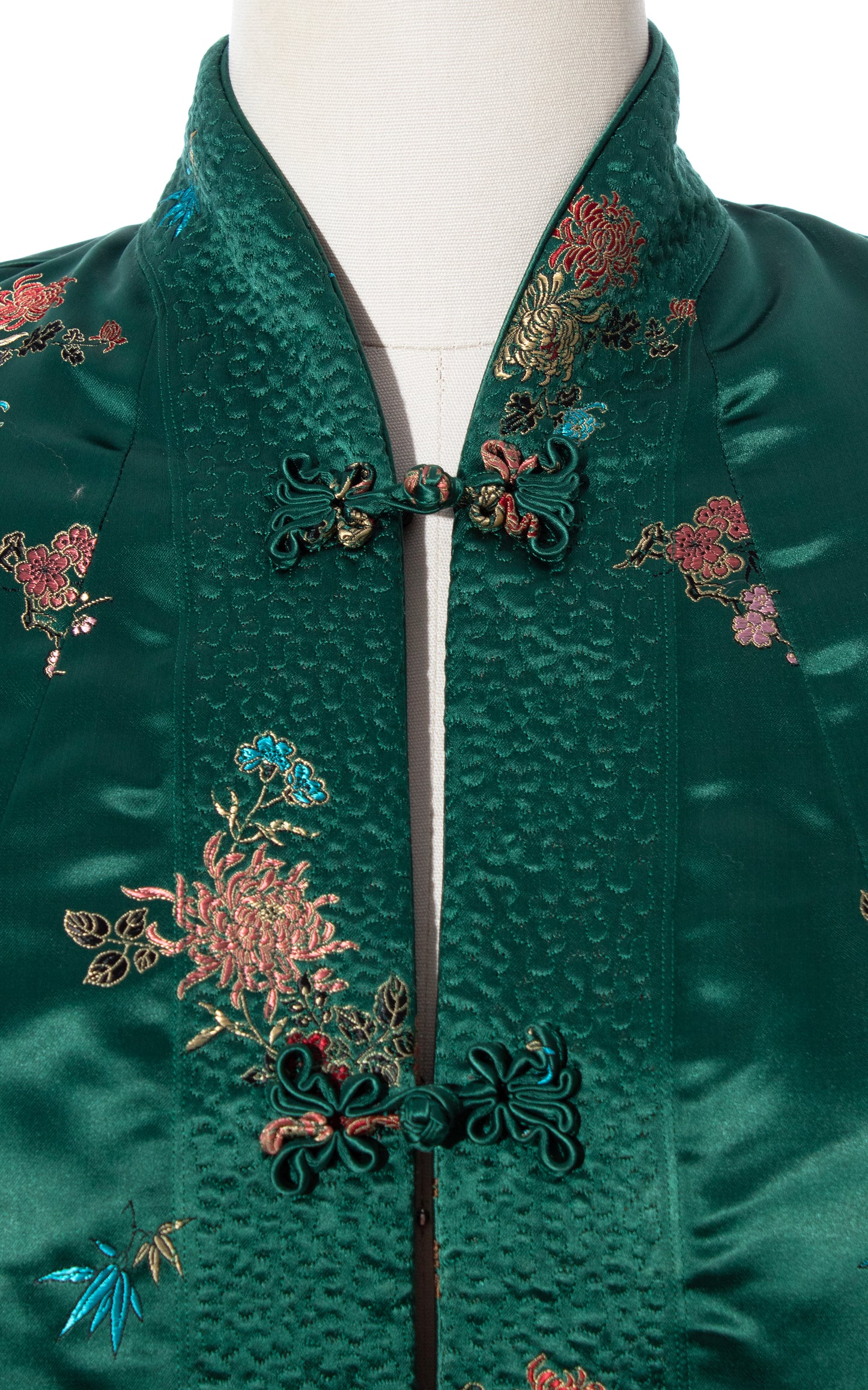 Vintage 60s 1960s REVERSIBLE Floral Satin Jacquard Asian Jacket BirthdayLifeVintage