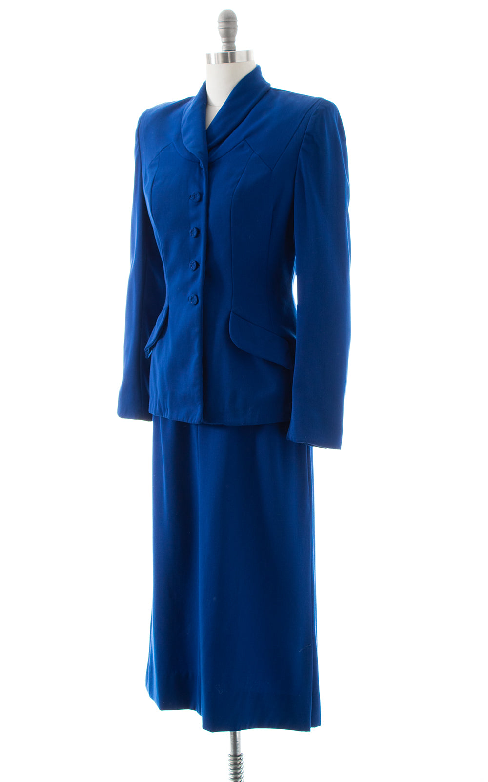 1940s Royal Blue Wool Skirt Suit | medium Birthday Life Vintage 1940s Royal Blue Wool Skirt Suit | medium Birthday Life Vintage
