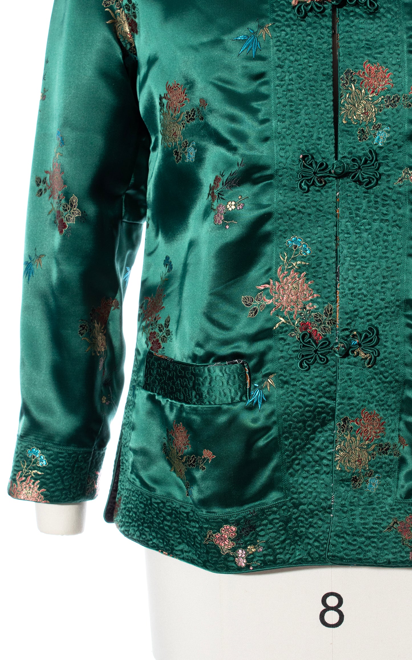 Vintage 60s 1960s REVERSIBLE Floral Satin Jacquard Asian Jacket BirthdayLifeVintage