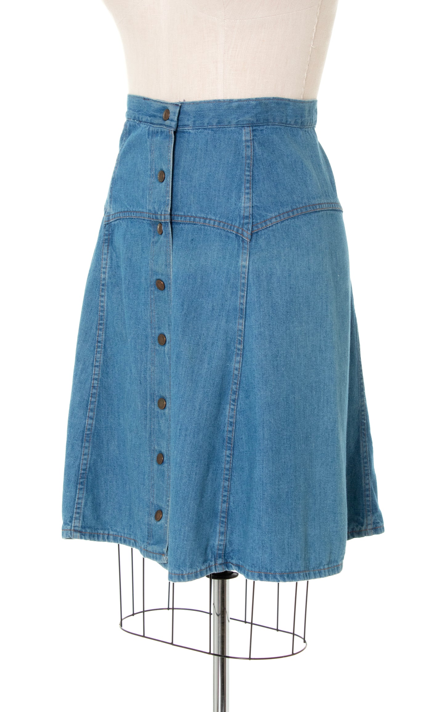 1970s Snap Down Denim Skirt | medium/large