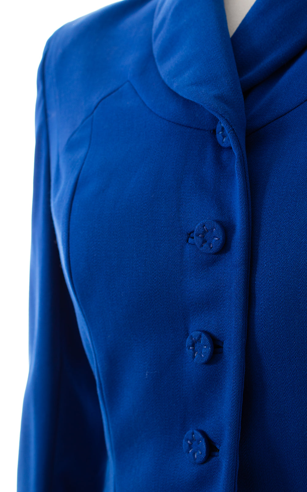 1940s Royal Blue Wool Skirt Suit | medium