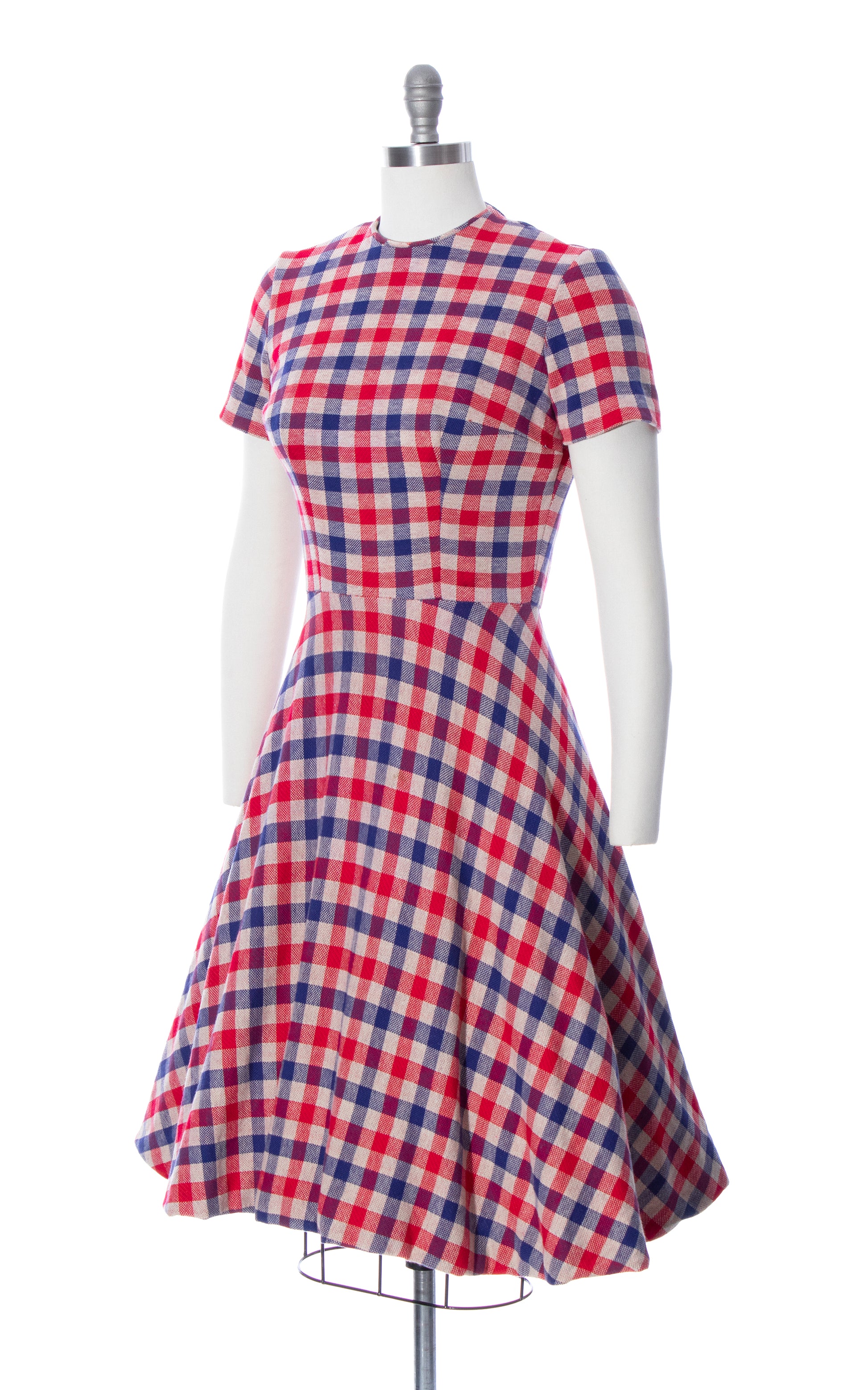 1950s ANNE FOGARTY Plaid Knit Jersey Dress | small/medium Birthday Life Vintage 1950s ANNE FOGARTY Plaid Knit Jersey Dress | small/medium Birthday Life Vintage